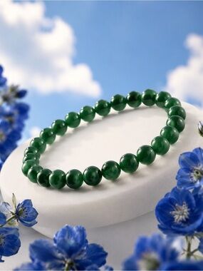 Green Bead Stretch Bracelet - Women Jewelry